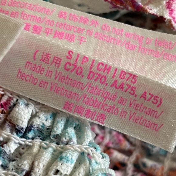 Victoria's Secret PINK Floral Lace Bralette S Strappy Padded Flowers Boho Smock - Picture 6 of 6